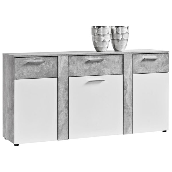 POCO Kommode Trentino Beton Optik weiß B/H/T: ca. 155x81x40 cm