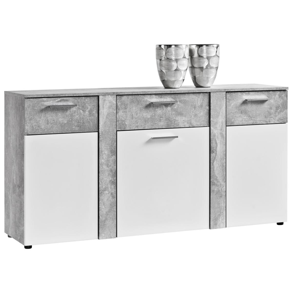 POCO Kommode Trentino Beton Optik weiß B/H/T: ca. 155x81x40 cm