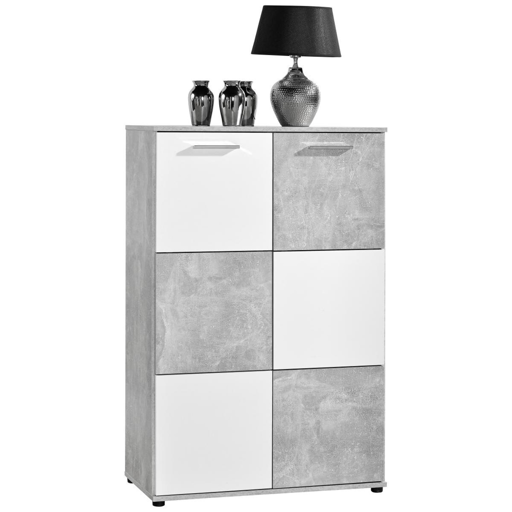 POCO Kommode Zero Beton Optik weiß B/H/T: ca. 78x120x39 cm