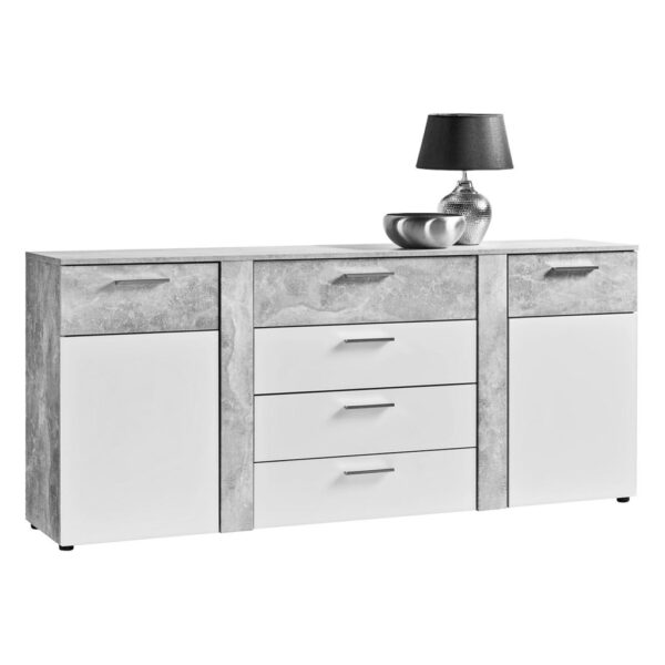 POCO Kommode Trentino Beton Optik weiß B/H/T: ca. 180x81x40 cm