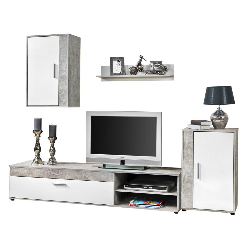 Wohnwand Lima
Beton Optik weiß B/H/T: ca. 230x170x42 cm