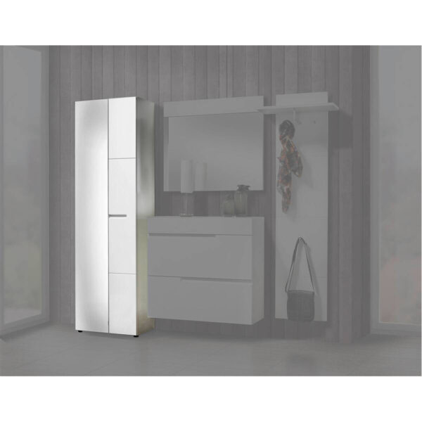 4260390318871 Garderobenschrank Mailand
weiß weiß Hochglanz B/H/T: ca. 60x202x35 cm