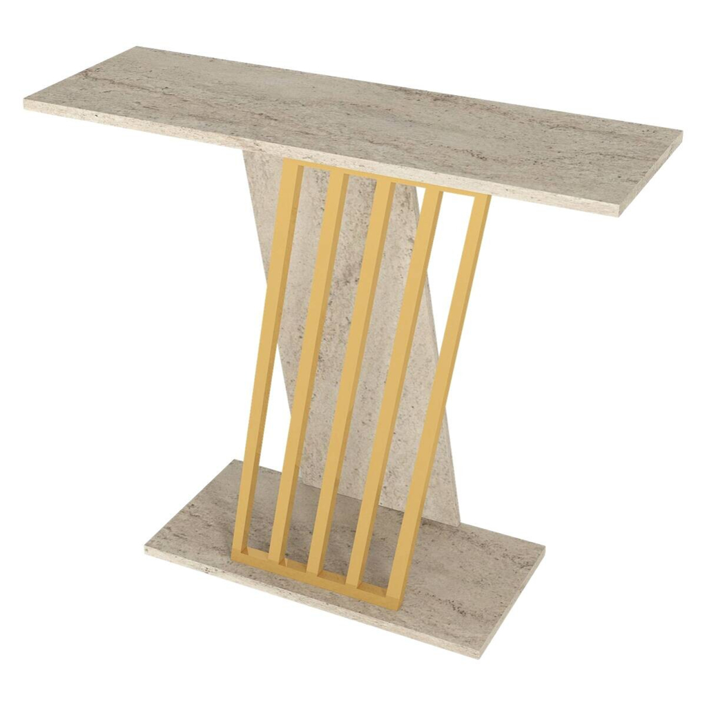 moebel17 Konsolentisch Gravity beige granit Optik Spanplatte B/H/T: ca. 90x76,8x29,6 cm