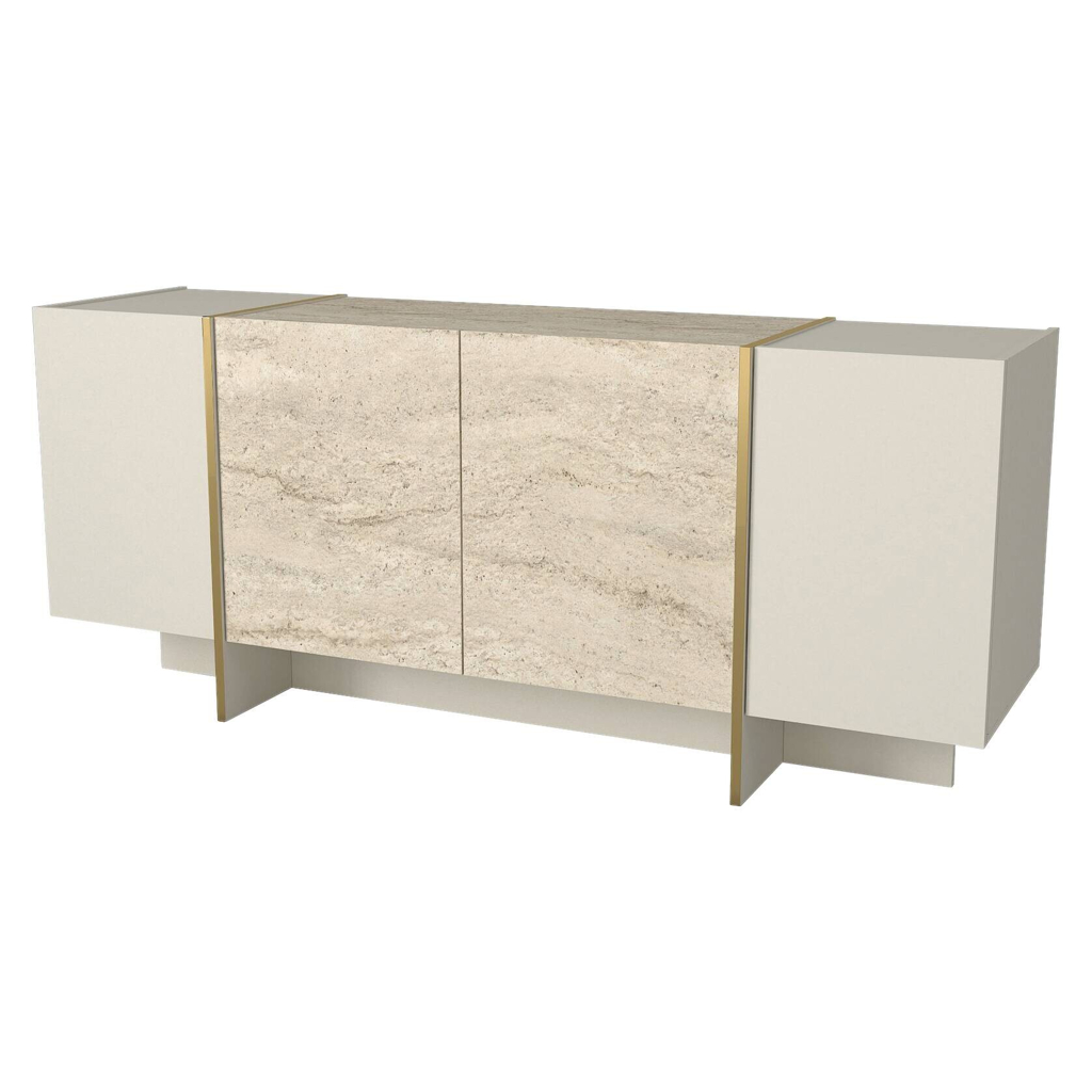 moebel17 Sideboard Veyron beige granit Optik B/H/T: ca. 180x75,5x46,6 cm