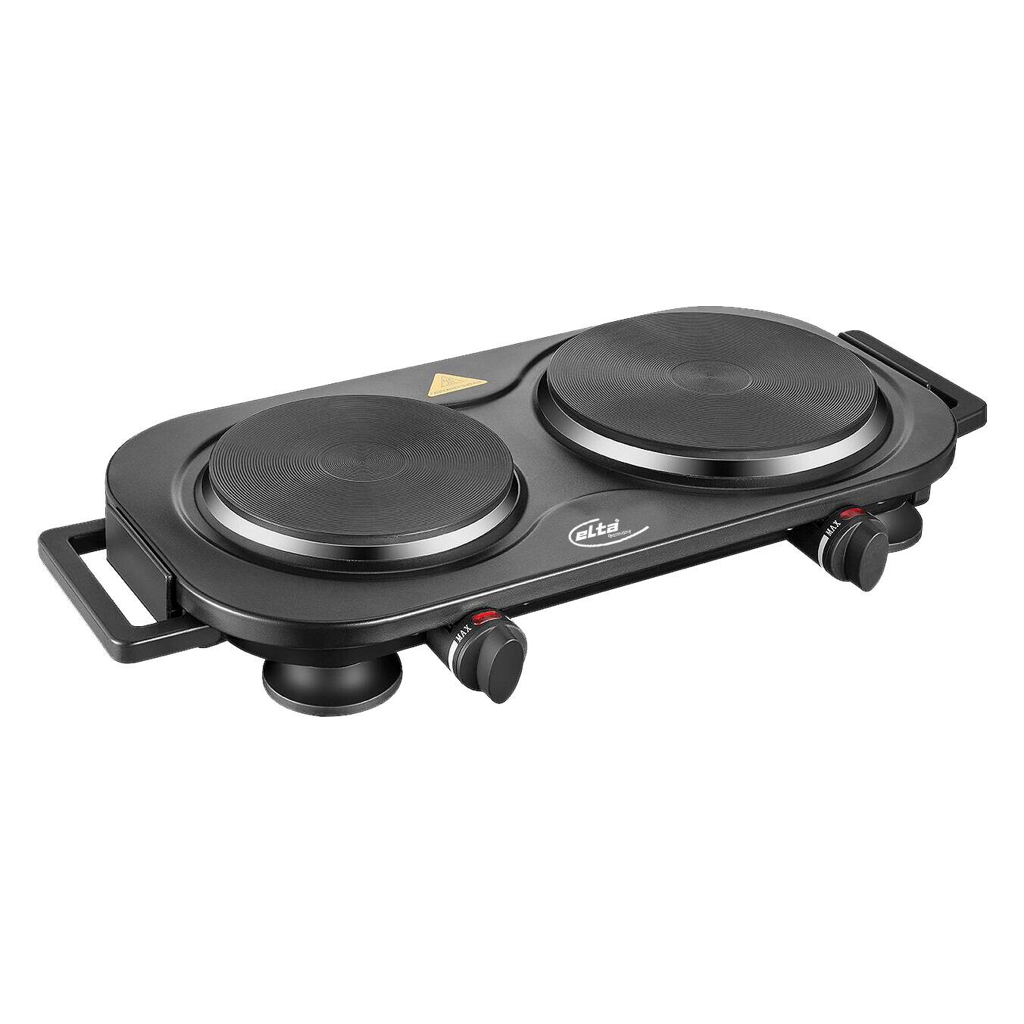 Elta Doppelkochplatte DKP-205.1 schwarz Metall B/H/T: ca. 28x8x29 cm