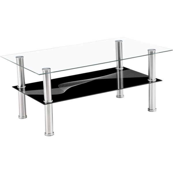 POCO Glascouchtisch Denver glasklar schwarz lackiert B/H/T: ca. 100x43x60 cm POCO Glascouchtisch Denver glasklar schwarz lackiert B/H/T: ca. 100x43x60 cm