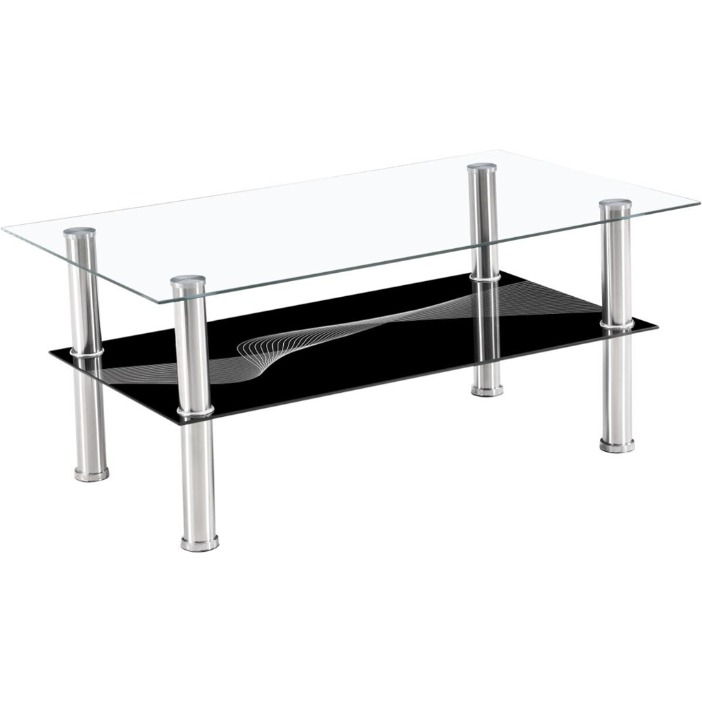 POCO Glascouchtisch Denver glasklar schwarz lackiert B/H/T: ca. 100x43x60 cm