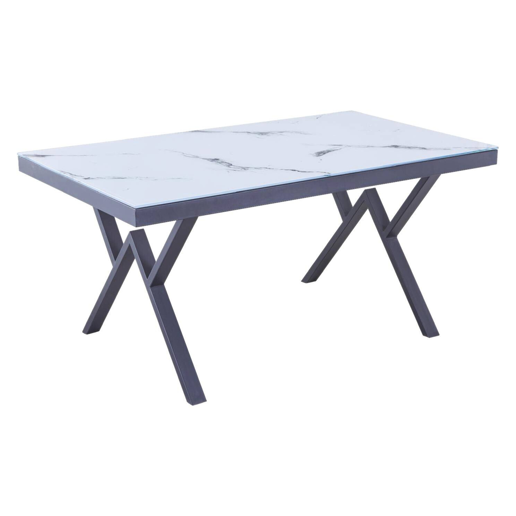 POCO Esstisch CT056W weiß Marmor Optik schwarz B/H/T: ca. 160x76x90 cm