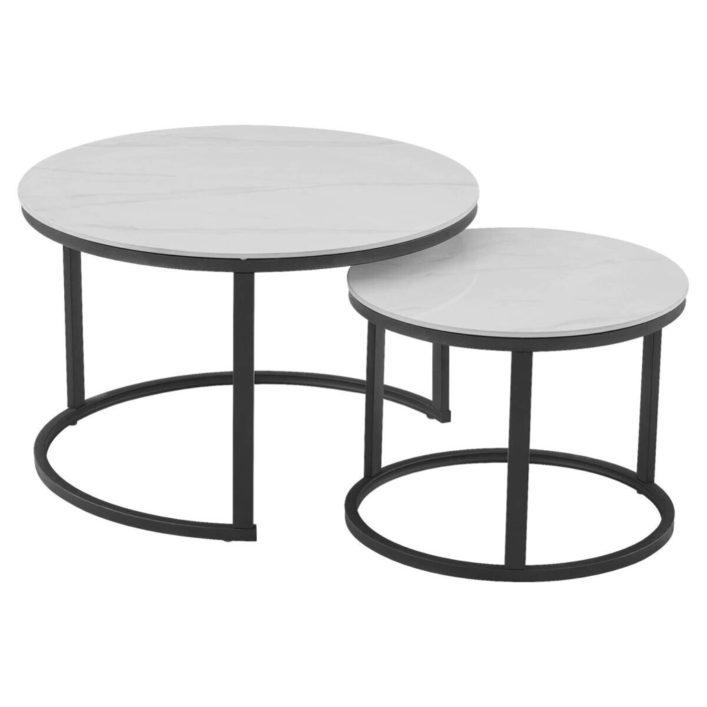 POCO Couchtisch C680W-Couple weiß schwarz B/H: ca. 70x45 cm