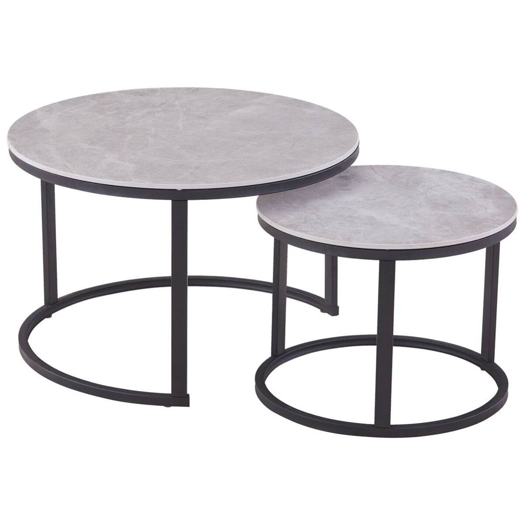 POCO Couchtisch C680G-Couple grau schwarz B/H: ca. 70x45 cm