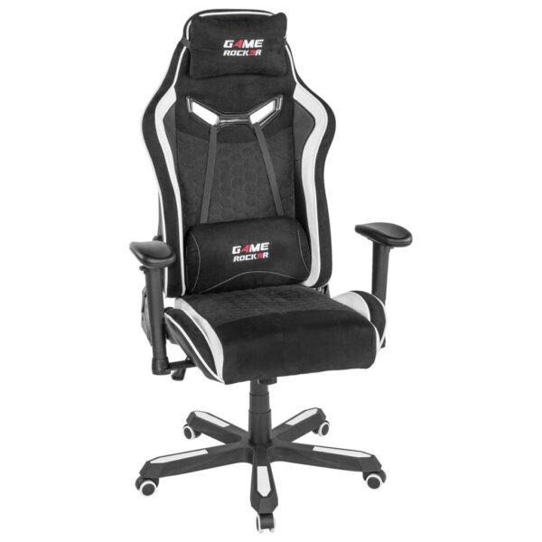 POCO Gaming-Sessel Game-Rocker schwarz weiß Kunstleder Microfaser