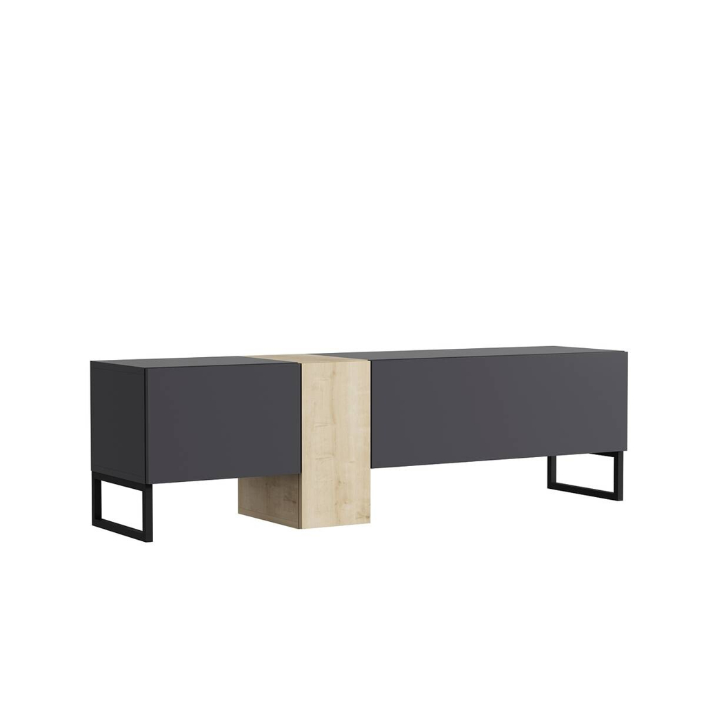 moebel17 TV-Lowboard 9161 anthrazit Saphir B/H/T: ca. 157x45x37 cm