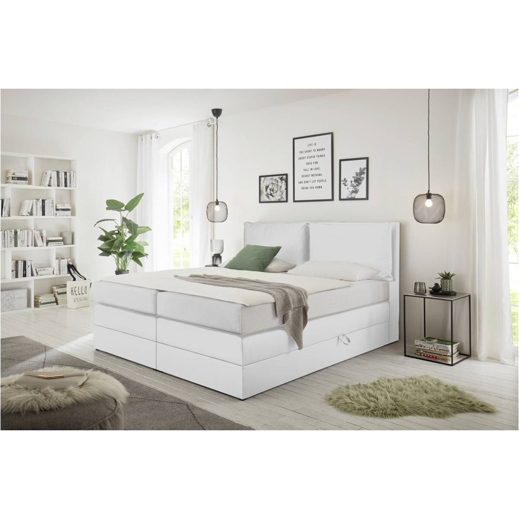 POCO Boxspringbett Lissy weiß Kunstleder Liegefläche B/L: ca. 160x200 cm