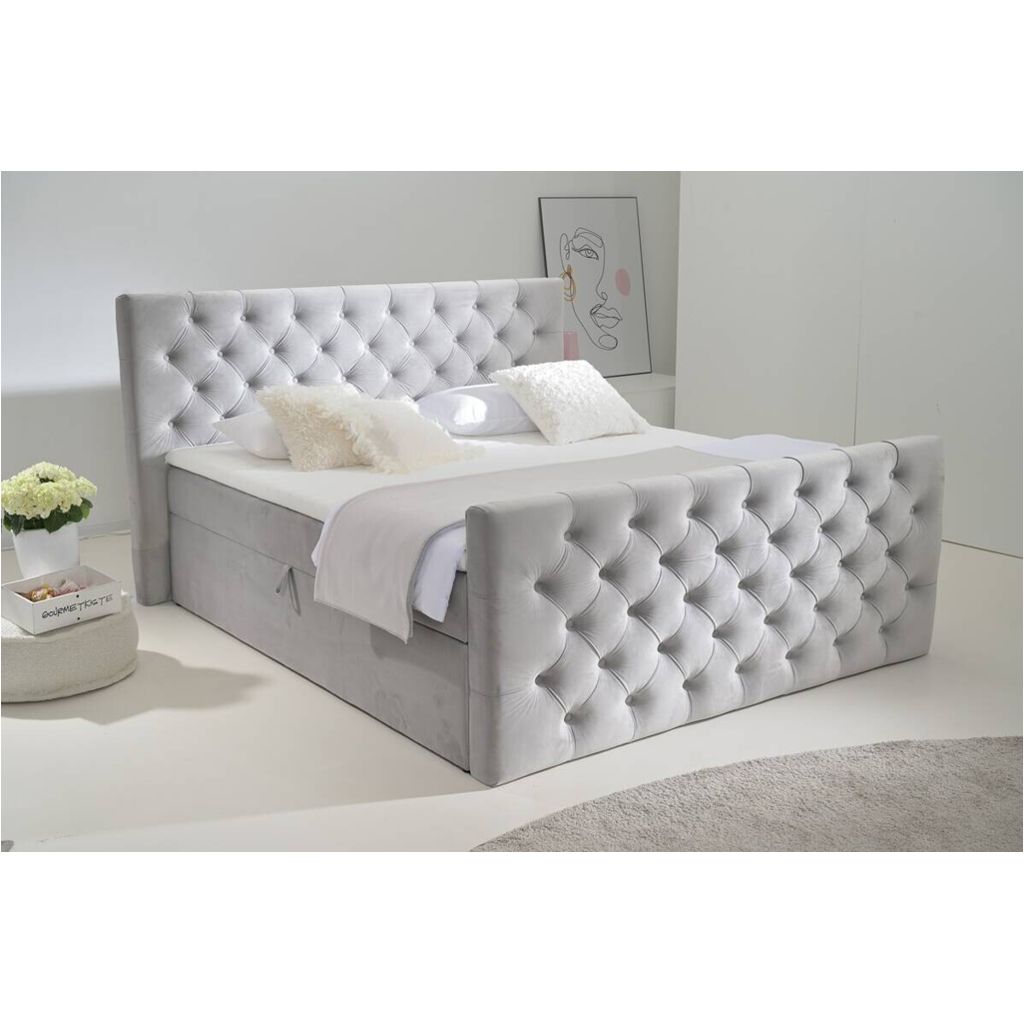POCO Boxbett Glow Silbergrau Liegefläche B/L: ca. 180x200 cm