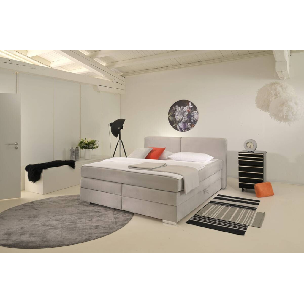 POCO Boxspringbett Happy grau hell Liegefläche B/L: ca. 180x200 cm
