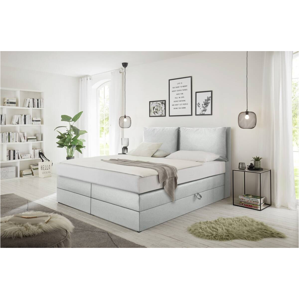 POCO Boxspringbett Lissy grau Liegefläche B/L: ca. 180x200 cm