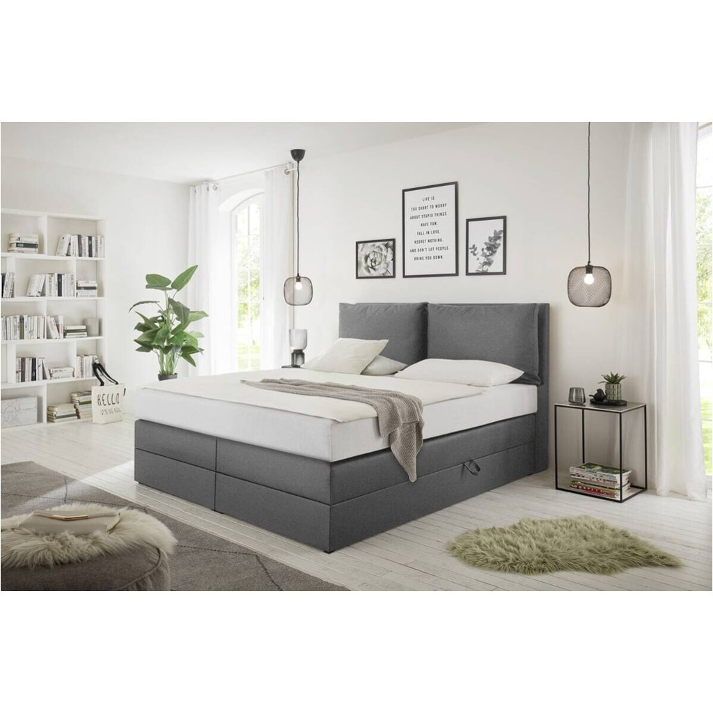 POCO Boxspringbett Lissy graubraun Liegefläche B/L: ca. 160x200 cm
