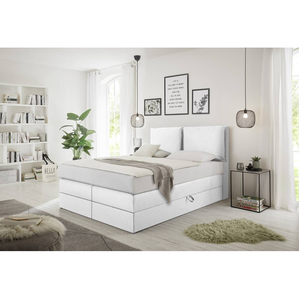 POCO Boxspringbett Lissy weiß Liegefläche B/L: ca. 140x200 cm