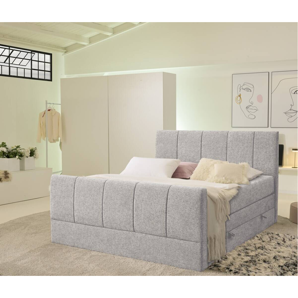 POCO Boxspringbett Harmony hellgrau Liegefläche B/L: ca. 180x200 cm