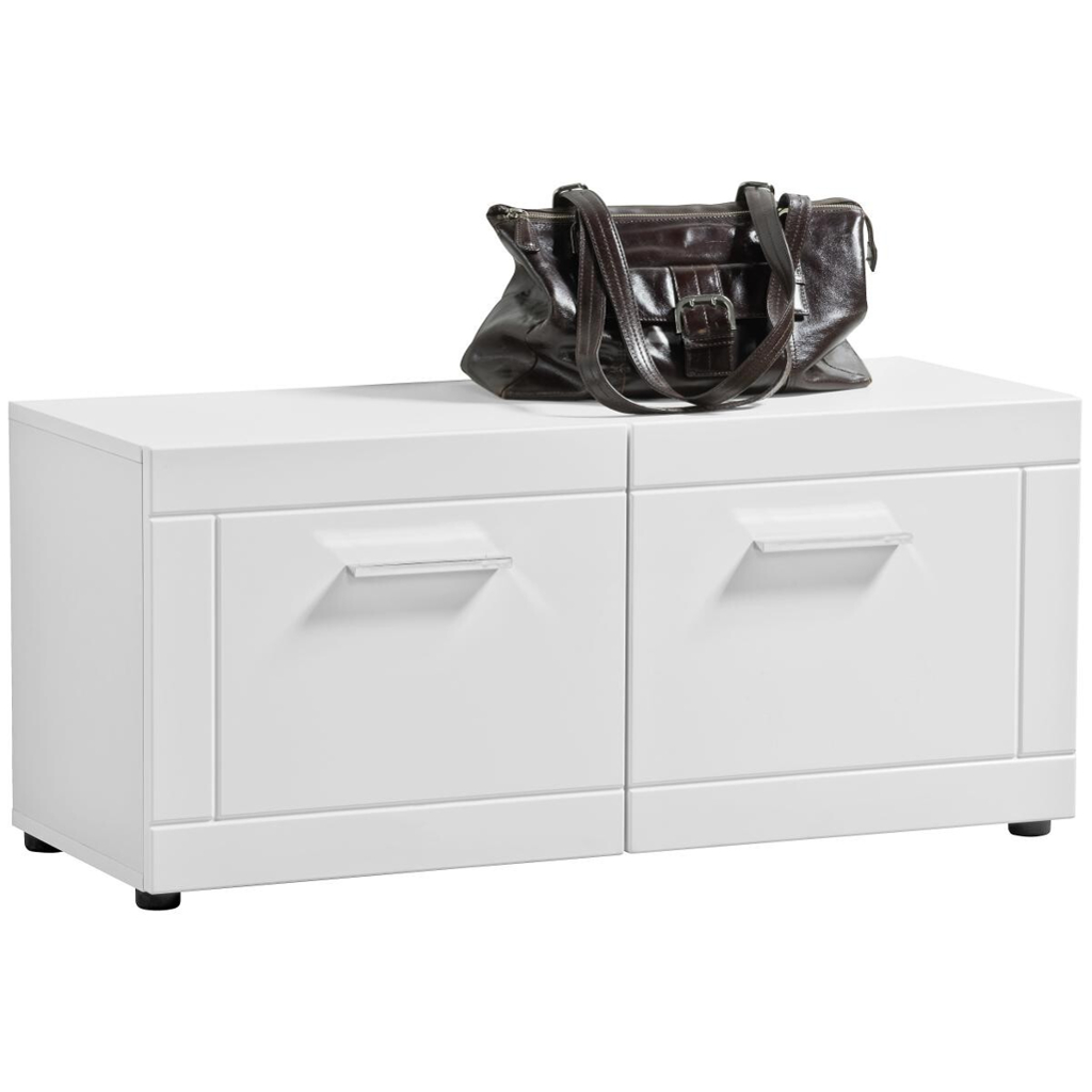 POCO Sitzbank Atlanta weiß weiß Hochglanz B/H/T: ca. 90x40x35 cm