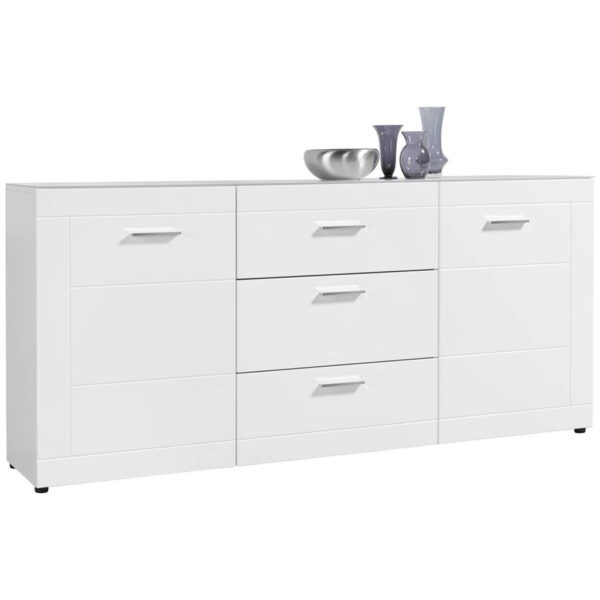 POCO Sideboard Atlanta weiß Hochglanz perlweiß Optik B/H/T: ca. 192x88x40 cm