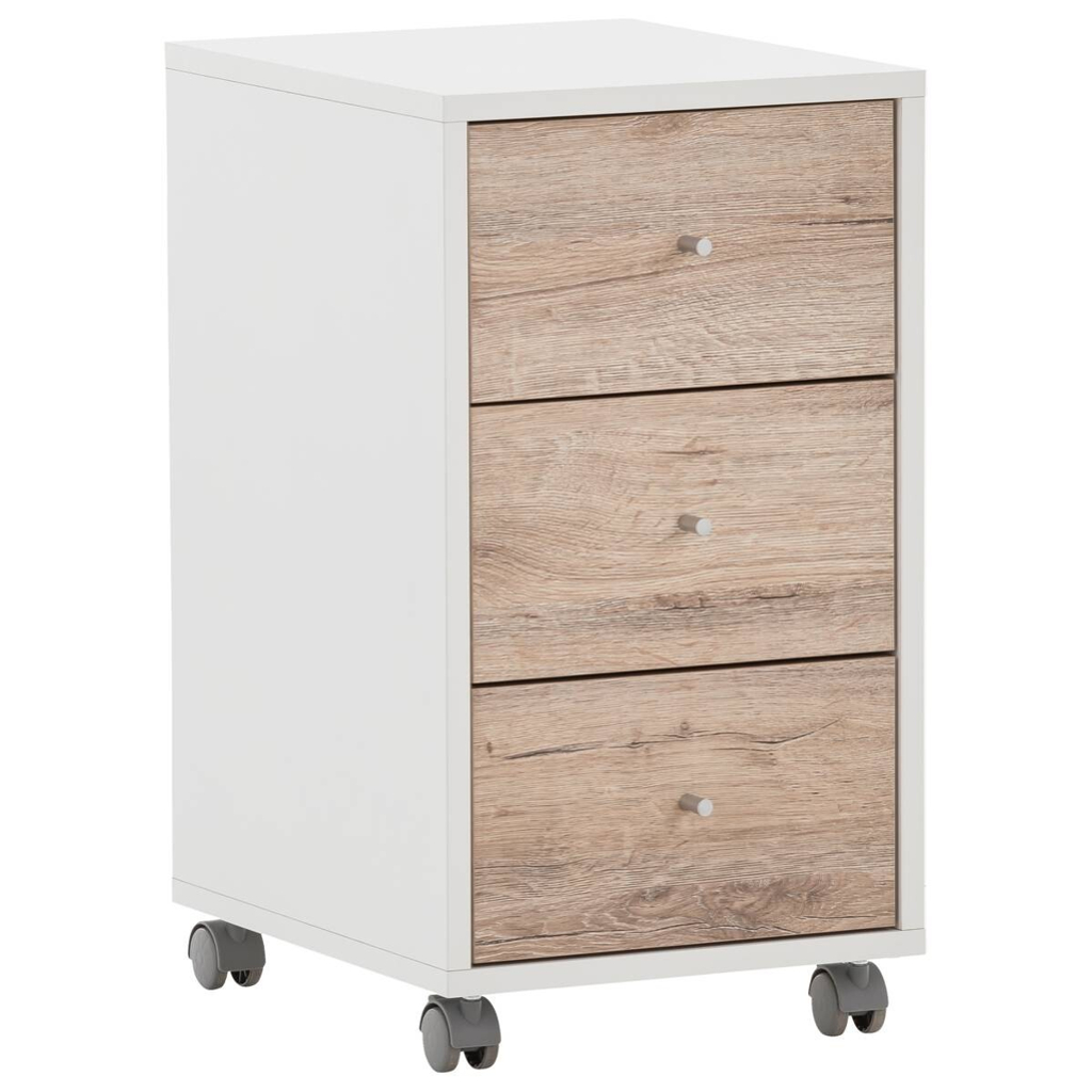 Rollcontainer Serie 400
perlweiß Optik Wildeiche Nachbildung B/H/T: ca. 32,6×59,7×39,1 cm