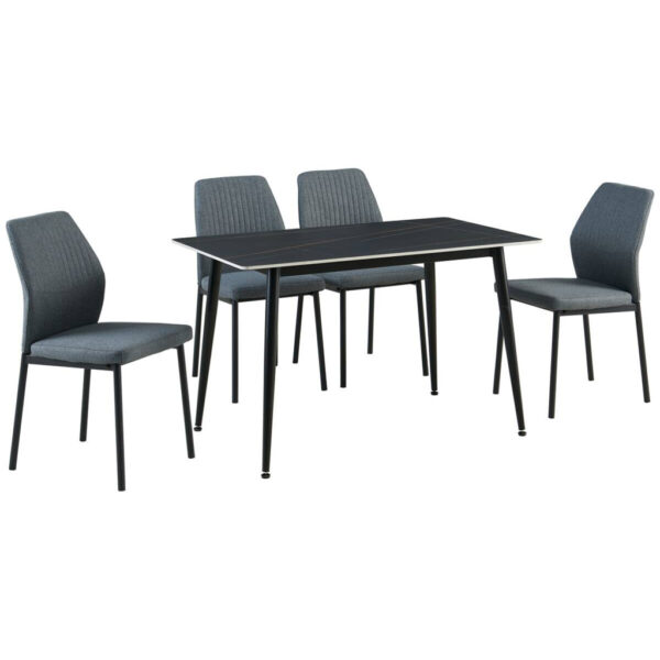 POCO Tischgruppe Alicante schwarz anthrazit Webstoff B/H/T: ca. 120x75x70 cm POCO Tischgruppe Alicante schwarz anthrazit Webstoff B/H/T: ca. 120x75x70 cm