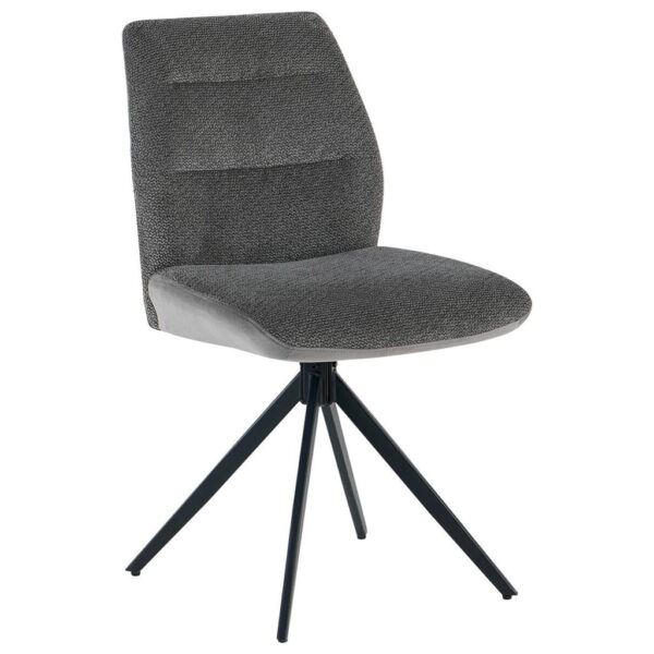 POCO Stuhl Turin grau Webstoff Samtoptik B/H/T: ca. 48x87x50 cm