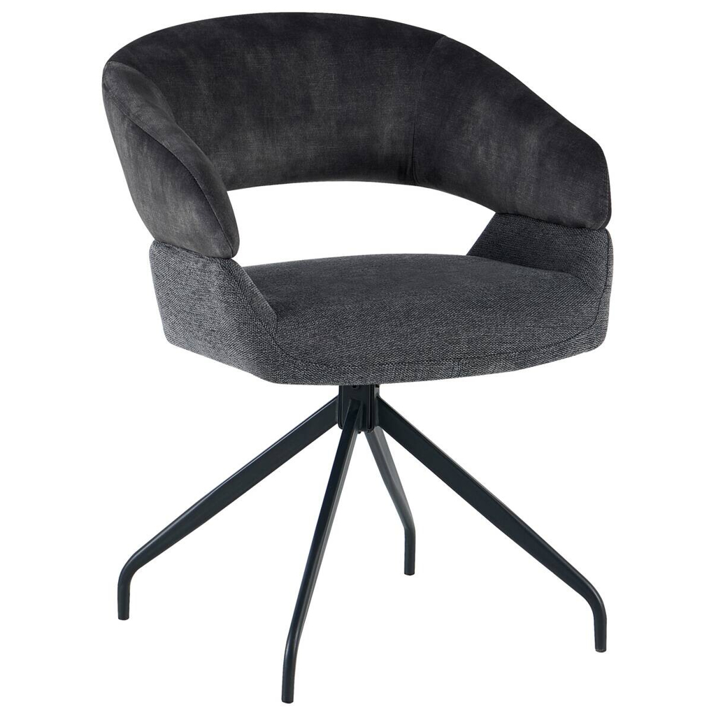 POCO Stuhl Miami anthrazit Webstoff Samtoptik B/H/T: ca. 61x84x64 cm
