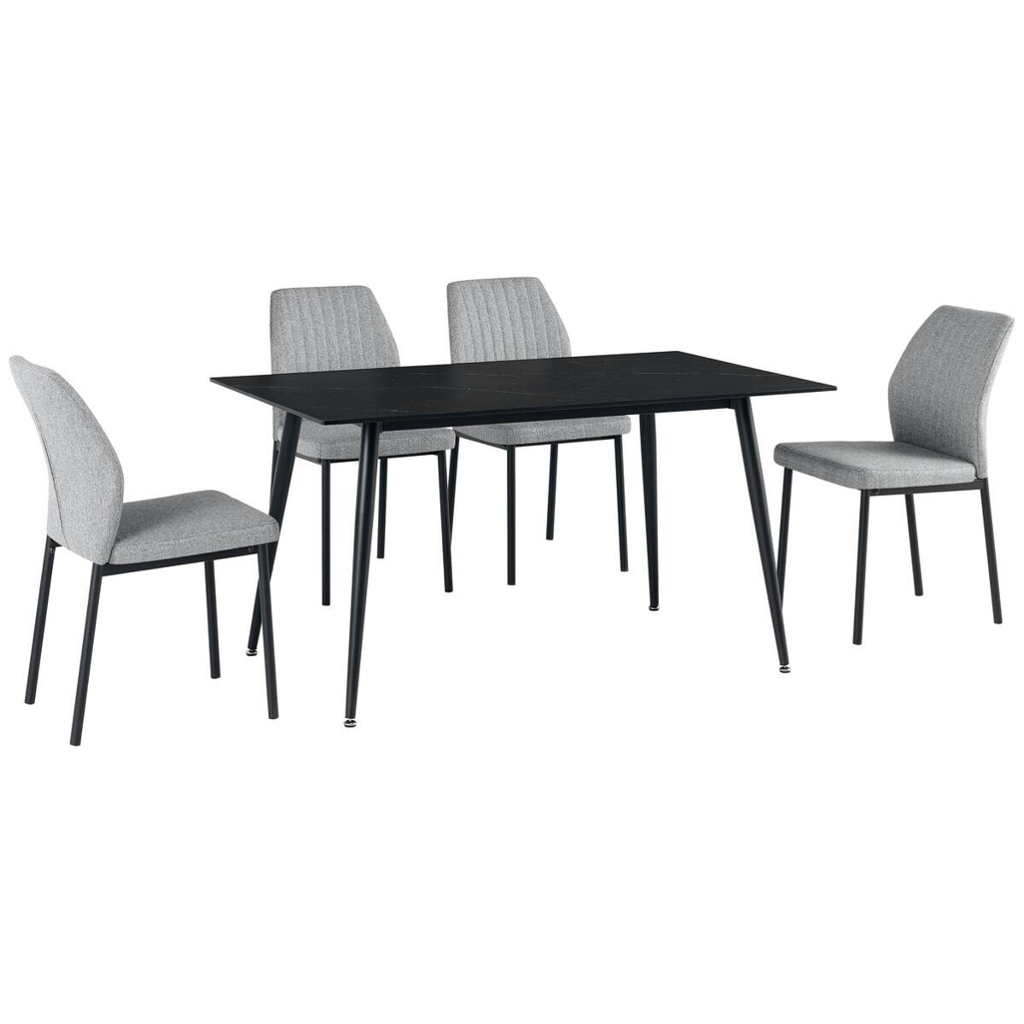 POCO Tischgruppe Palma schwarz Steinzeug B/H/T: ca. 140x75x80 cm