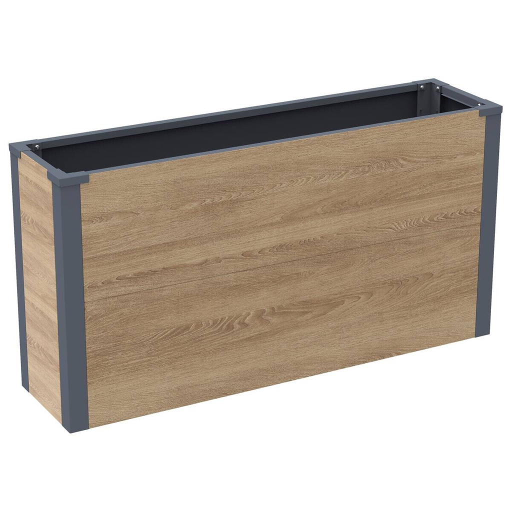Westmann Pflanzkasten Talus Holzoptik Metall B/H/L: ca. 100x52x25 cm