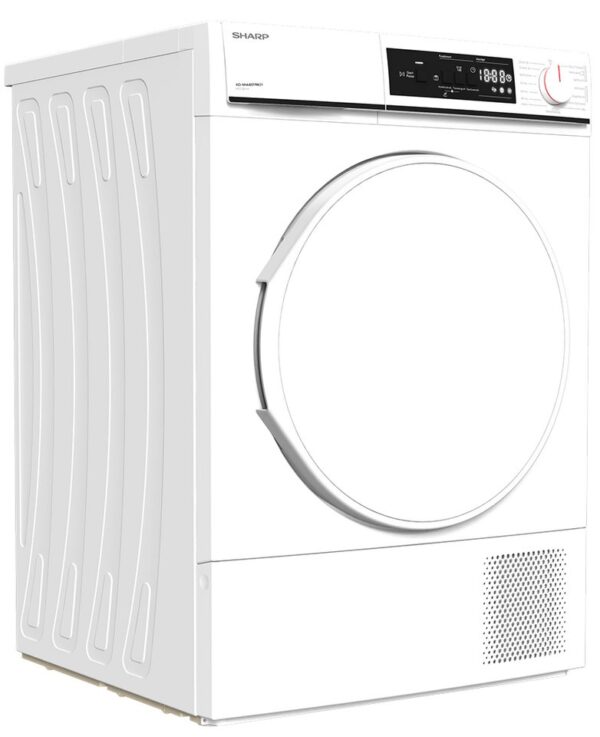 Sharp Wärmepumpentrockner KD-NHA8S7PW21-DE, LED Trommelbeleuchtung, Knitterschutzfunktion, Restlaufanzeige