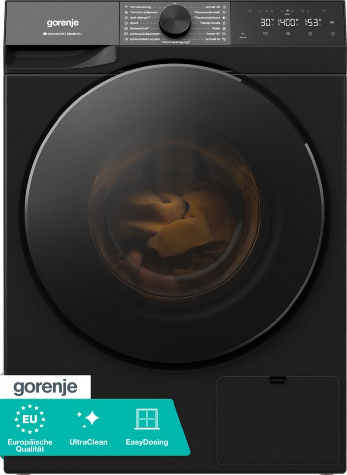 Gorenje Waschmaschine G400 W53G494A1P1B, 9 kg, 1400 U/min, selbstreinigende Waschmittelschublade, FastWash