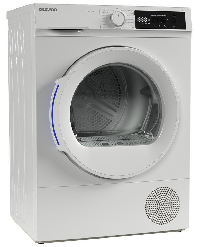 Daewoo Wärmepumpentrockner TD-BR7GP0WD0-DE, SoftTouch-Bedienung, BabyCare, Knitterschutz