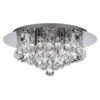 Searchlight Deckenleuchte Hanna Chrom transparent Glas Stahl B/H/L/D: ca. 35x17,5x35x35 cm G9 4 Brennstellen