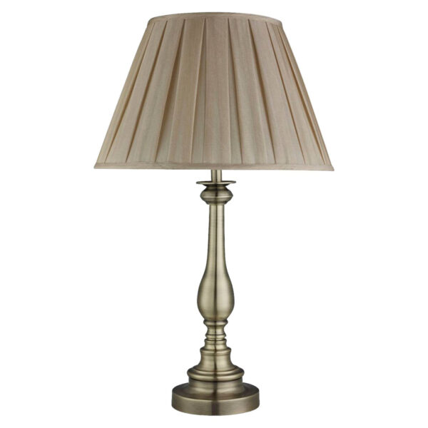 5053423055299 Searchlight Tischlampe Flemish
messing Textil Stahl B/H/L/D: ca. 40x62x40x40 cm E27 1 Brennstellen