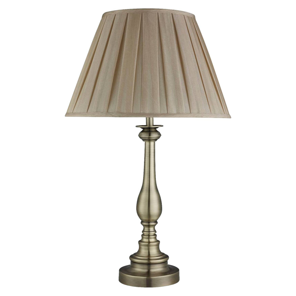 Searchlight Tischlampe Flemish
messing Textil Stahl B/H/L/D: ca. 40x62x40x40 cm E27 1 Brennstellen
