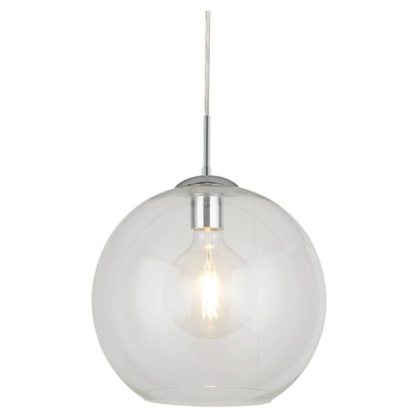 5053423096155 Searchlight Pendelleuchte Balls
Chrom transparent Glas Stahl B/H/D: ca. 25x120x25 cm E27 1 Brennstellen