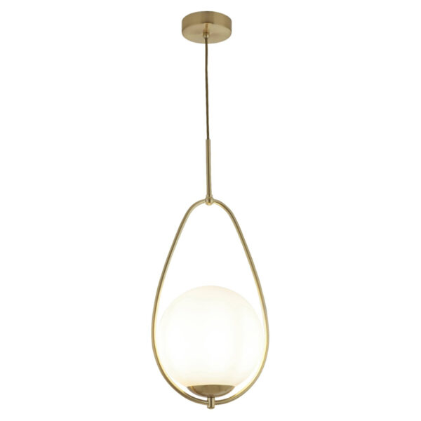 5053423125169 Searchlight Pendelleuchte Avalon
gold Opal Stahl Glas B/H/D: ca. 23x150x23 cm E27 1 Brennstellen