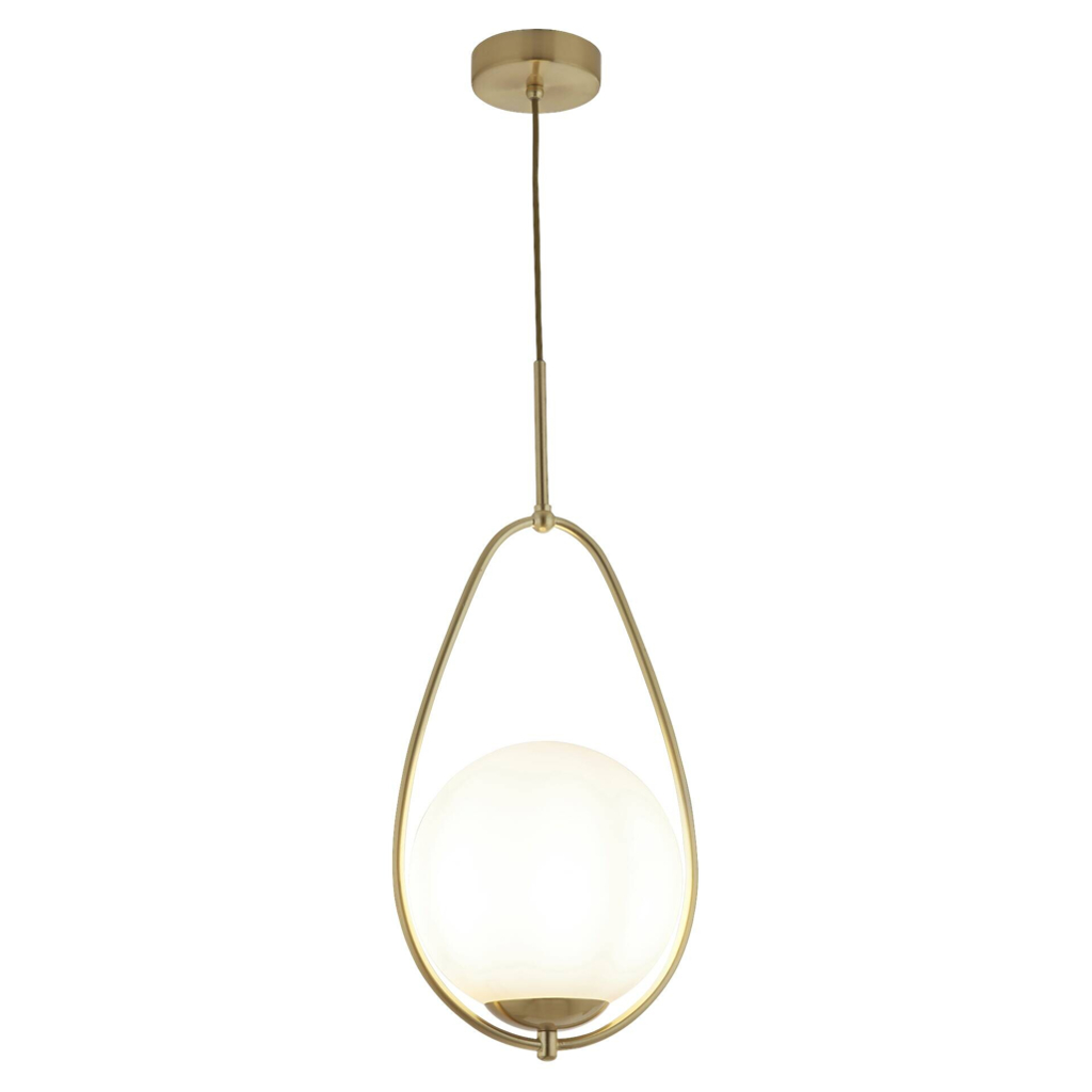 Searchlight Pendelleuchte Avalon
gold Opal Stahl Glas B/H/D: ca. 23x150x23 cm E27 1 Brennstellen