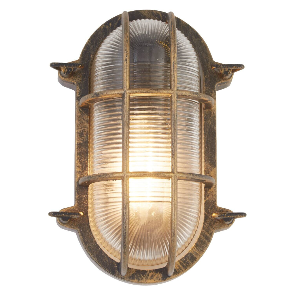 Searchlight Außenleuchte Bulkhead
transparent schwarz Glas Stahl B/H/T: ca. 16x25x10,5 cm E27 1 Brennstellen