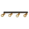 Searchlight Strahler Spinny schwarz braun Stahl B/H/T/L: ca. 10x15x15x91,5 cm E27 4 Brennstellen