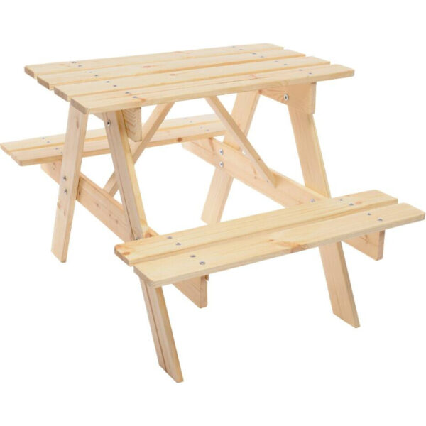 Timbela Kindersitzgarnitur M012 natur Holz B/H/L: ca. 60x50x81 cm