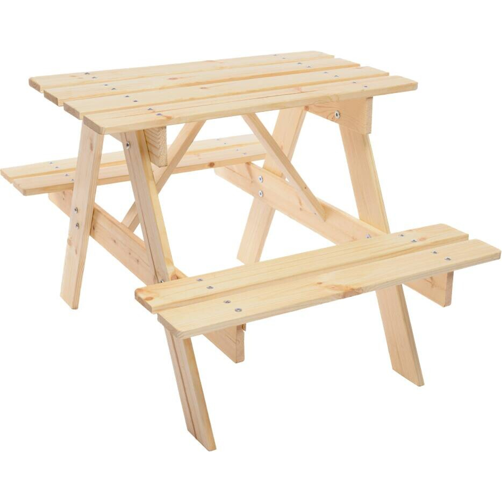 Timbela Kindersitzgarnitur M012 natur Holz B/H/L: ca. 60x50x81 cm