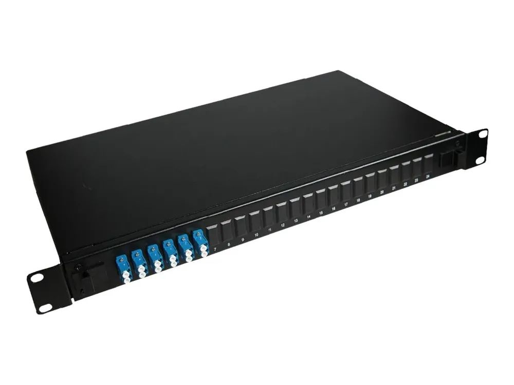 Lanview Patch Panel – Rack montierbar – LC Duplex SM X 6 – Schwarz – 1U – 48.3