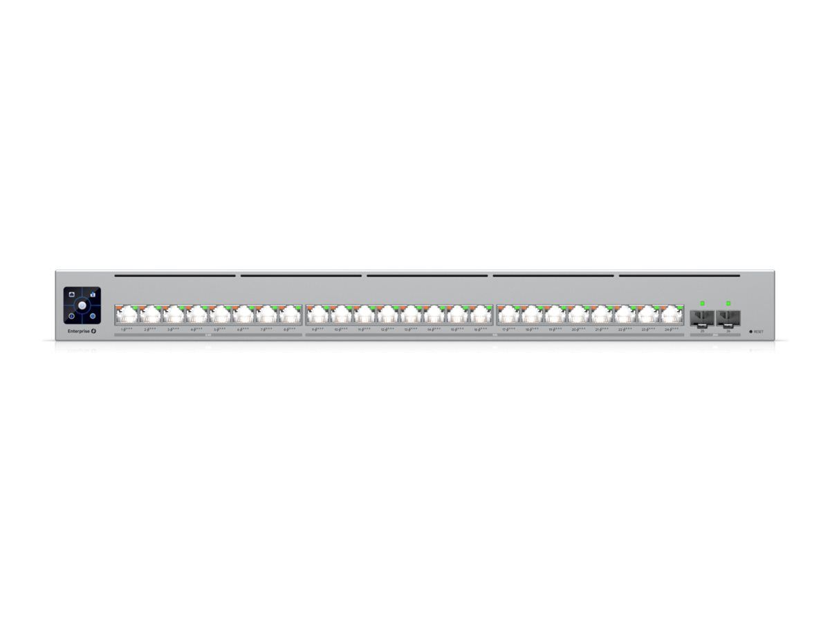 Ubiquiti UniFi Enterprise Campus 24 PoE – Switch – L3 – managed – 8 x 2.5GBase – T + 16 x 10Gb Ethernet + 2 x 25 Gigabit SFP28 – an Rack montierbar – PoE Class 4 (1050 W)