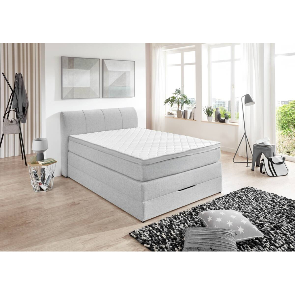 POCO Boxspringbett Modesto Silbergrau