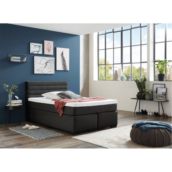 POCO Boxspringbett Kokomo anthrazit Liegefläche B/L: ca. 140x200 cm
