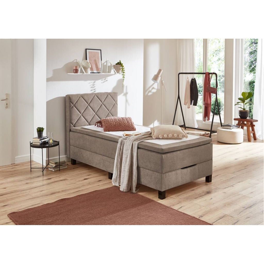 POCO Boxspringbett Jeff taupe Liegefläche B/L: ca. 100x200 cm