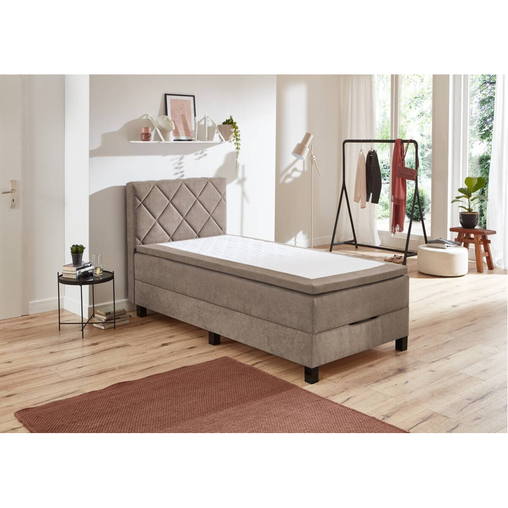 POCO Boxspringbett Jeff taupe Liegefläche B/L: ca. 120x200 cm